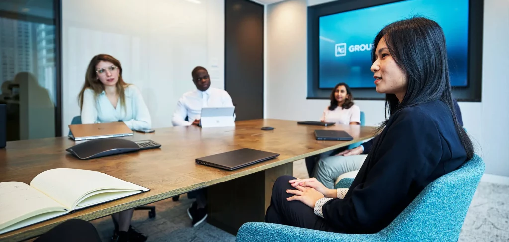Group of people discussing strike labor dispute resolutions