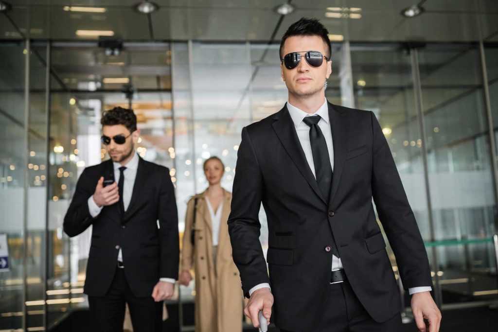 Woman with executive protection